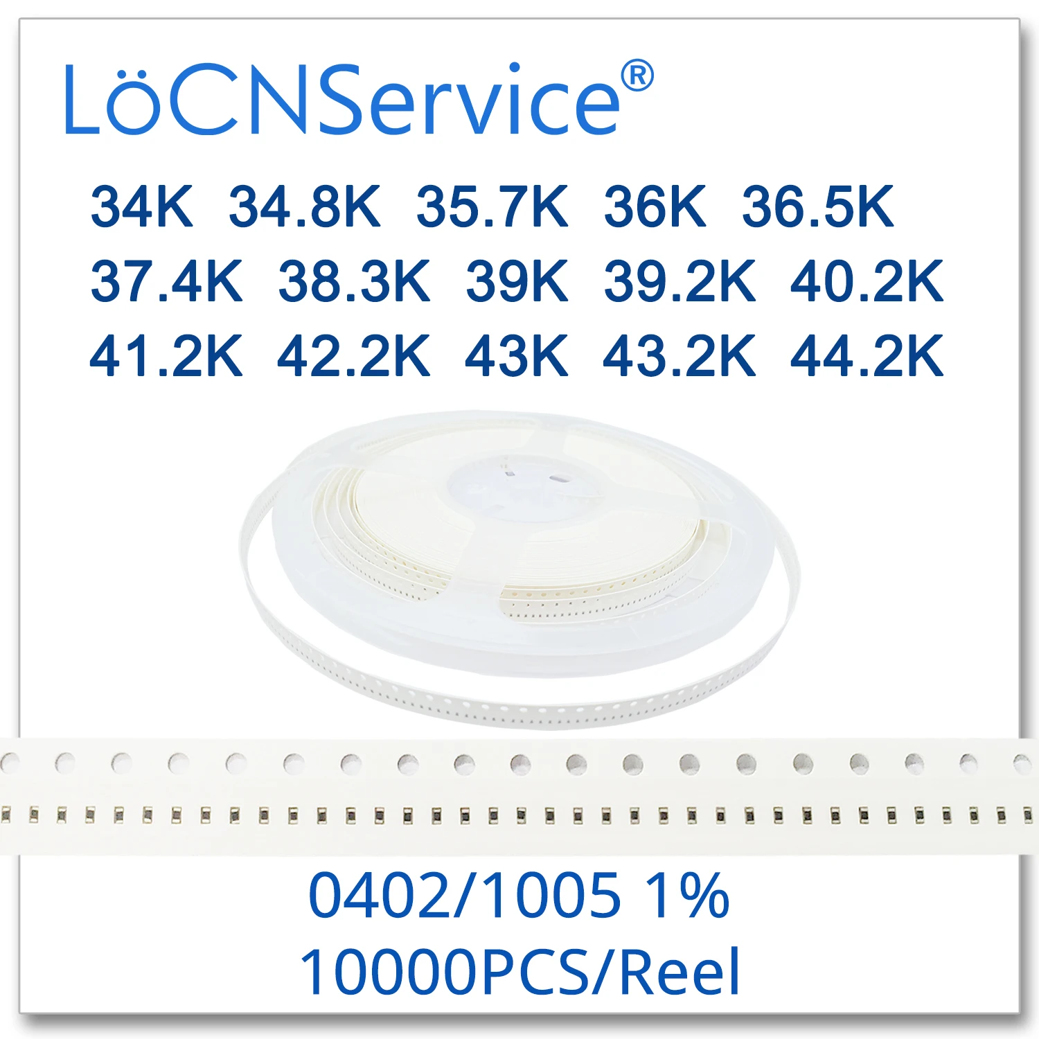 LoCNService 0402 1% 10000 шт. 34K 34 8 K 35 6 36K 36 3 37 4 39K 38 39 2 40 41 42 43K 43 44 0 1005 резистор Ом | Электроника