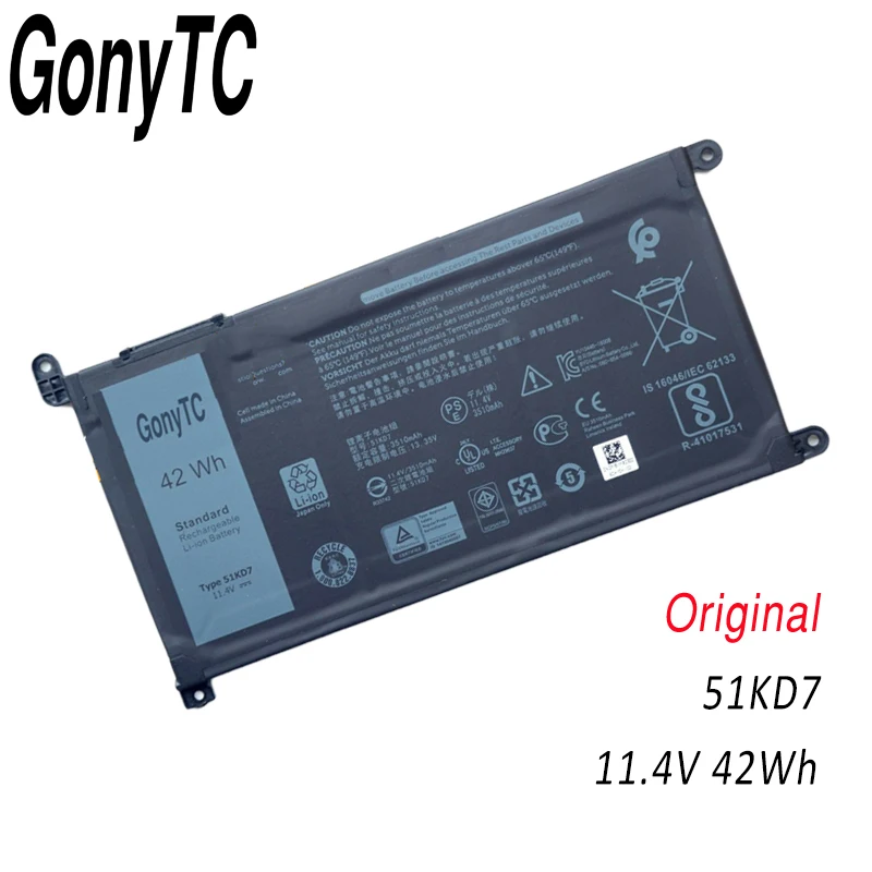 Gonytc 51kd7 Original New Replacement Laptop Battery For Dell Chromebook 11 3180 31 51kd7 11 4v 42wh Laptop Batteries Aliexpress