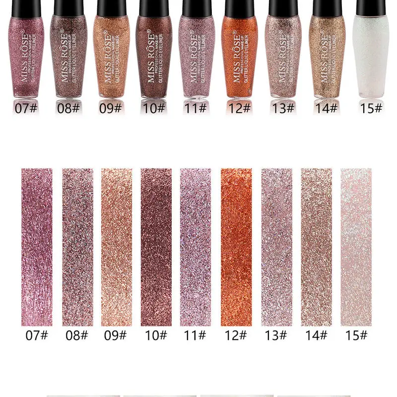 Miss Rose Eyeliner Waterproof Liquid Glliter Shimmer Sweat Resistant Vamp Style Miss Rose Eyeliner Waterproof Liquid Glliter Shimmer Sweat Resistant Vamp Style