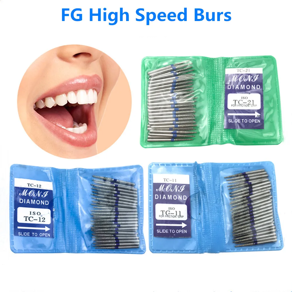

50pcs/bag Dental Diamond FG High Speed Burs for polishing TC series burs polishers Teeth Whitening Dentist Equipment