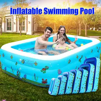 

1.1m-3.05m Kids Inflatable Pool High Quality Children's Home Use Paddling Pool Large Size Inflatable Square Swimming Pool Play
