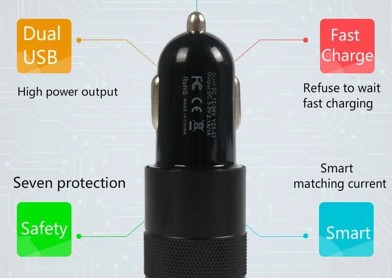 Быстрая Двойная Usb Автомобильное зарядное устройство розетка для автомобильного прикуривателя Универсальный USB адаптер Авто Автомобильное зарядное устройство для iphone6 7 Sumsung Xiaomi