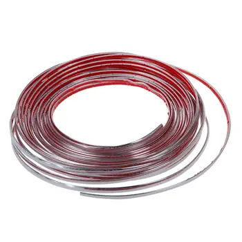 

8mm x 15M Silver Tone Soft Chrome Moulding Trim Strip Car Decors