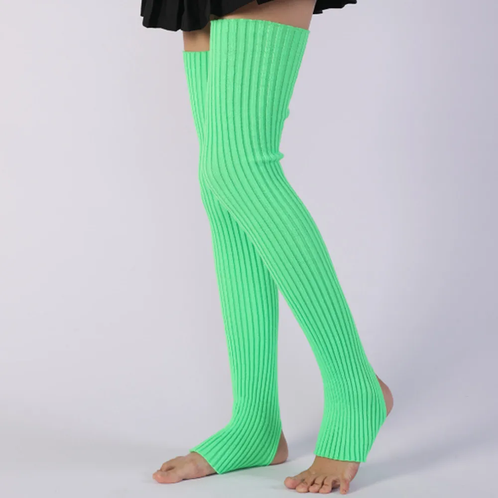 Ladies Winter Step on the foot socks Knitted Leg Warmers Boot Cuffs Trim Toppers Candy colors Long Leg Warmers ST014