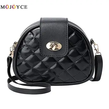 

Fashion Women Mini Messenger Bag PU Leather Shoulder Bag Female Oval Shape Shell Handbag