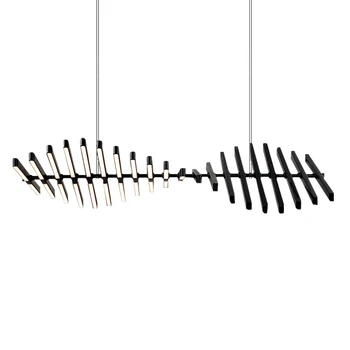 

LED Pendant Lights Modern Black/White Piano Wave Shape Hanging Lamp For Office Dining Room Living Room Decoration Stylish Lights