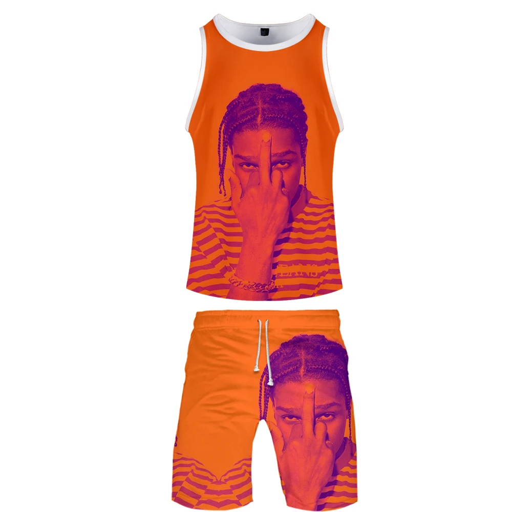 ASAP ROCKY 3D повседневная одежда с О-образным вырезом, летнее платье без рукавов с шириной плеч Топ без рукавов+ Летние для серфинга шорты