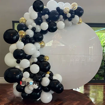 

128Pcs Party Decoration Balloons Balloonwall Black White Gold Confetti Ballon Garland Arch Kit 30St Birthday Party Supplies Baby