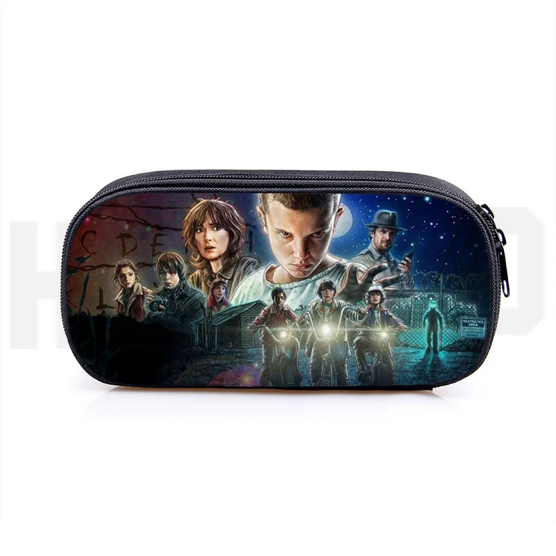 Stranger Things Season 3 Pencil Box Kpop School Supplies Makeup Pencil Case 3D Print Mochilas Stranger Things Cosmetic Bag New
