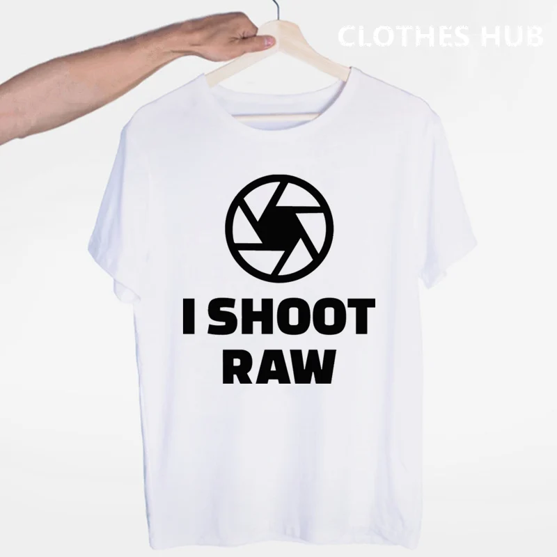 I Shoot RAW Photo Photographer Camera футболка с круглым вырезом и короткими рукавами Летняя