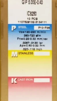 

10 PCS ISCAR CARBIDE INSERT GIP 5.00E-0.40 IC8250