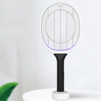 

USB Electric Shock Mosquito Light Mosquito Swatter Fly Swatter Pest Control Portable Handhold Racket Three-Layer Fly Swatter