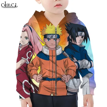 

CLOOCL Newest Japanese Anime Naruto Zipper Hoodies Boy Girl 3D Print Long Sleeve Zipper Hooded Casual Naughty Baby Family Tops