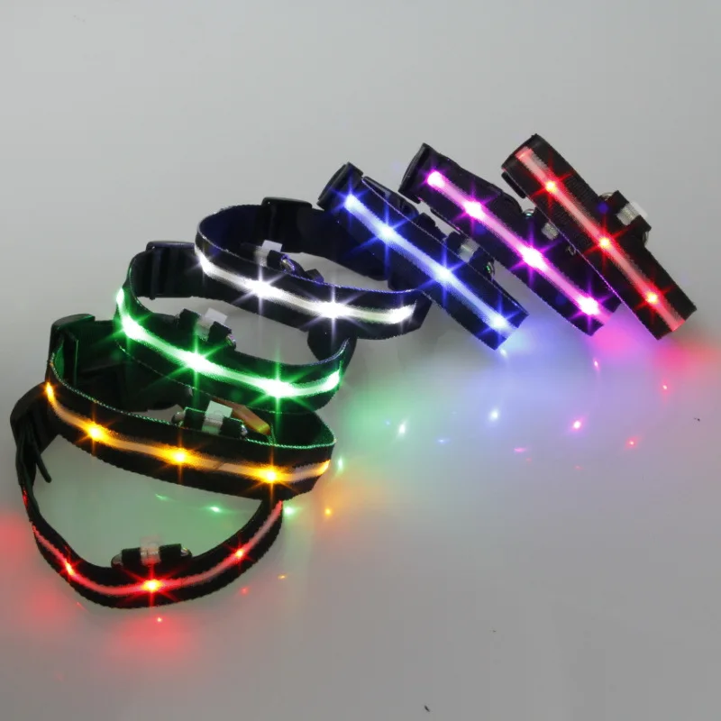 

2.5cm black screen lamp with pet collar LED luminous collar, four specifications and six colors dog collars dog harness