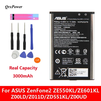 

QrxPower Battery For ASUS ZenFone2 Laser 5.5"/6" zenfone selfie ZE550KL ZE601KL Z00LD Z011D ZD551KL Z00UD C11P1501 2900mAh