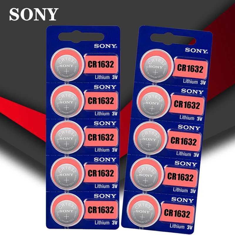 Sony-100% Original CR1632, Pila de botón para reloj, llave remota de coche, cr 1632, ECR1632, GPCR1632, 3v, batería de litio, 10 Uds.