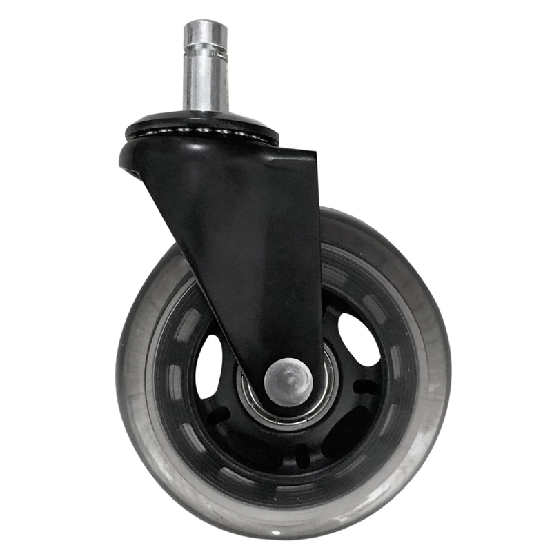 5Pcs 3 Inch Universal Mute Wheel Replacement Office Chair Wheels Black Swivel Casters Chair Wheels Furniture Hardware