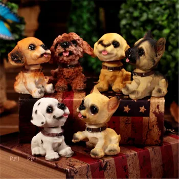 

6 Pcs/set Cute Puppy Statue Simulation Animal Dog Chihuahua/Poodle/German Shepherd/Dalmatian Action Figure Collectible Model Toy
