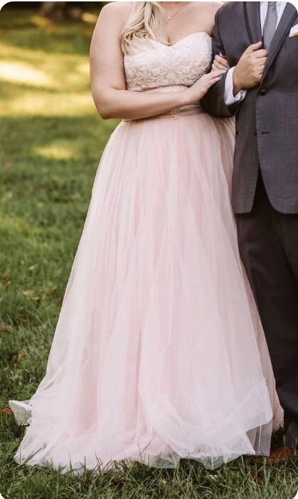 Pink Chiffon Wedding Dresses Lace Appliques Floor Lengt Sweetheart Sleeveless Train Wedding Bridal Gowns Vestido de noiva