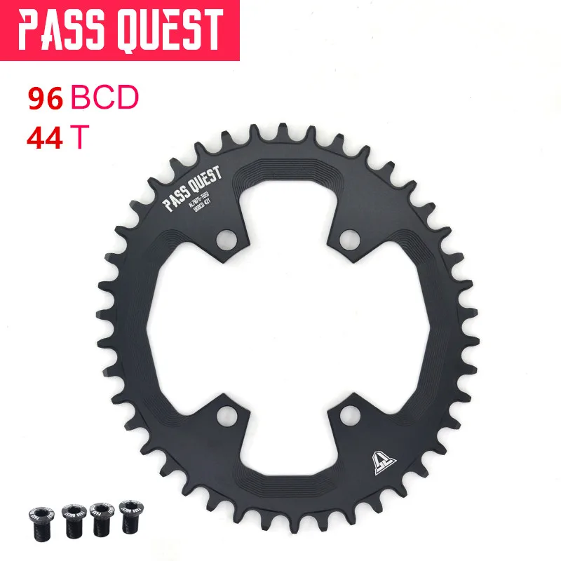 PASS QUEST oval Chainring 96BCD MTB Narrow Wide Bicycle Chainwheel 32/34/36/38/40/42T for deore xt M7000 M8000 M9000 Crankset - Цвет: 44T