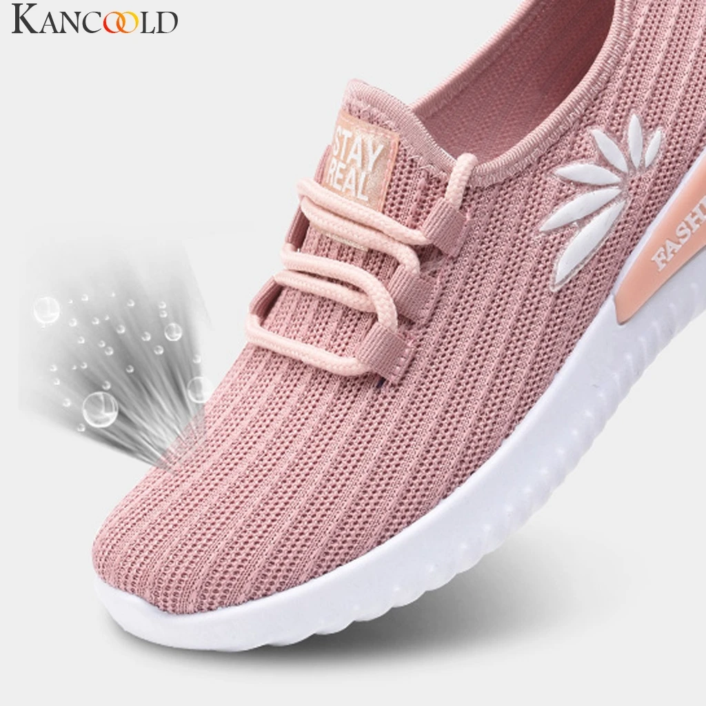 

Women lightweight mesh breathable Lace-up non-slip sports shoes Sneakers Ladies embroidery casual outdoor running shoes Gym