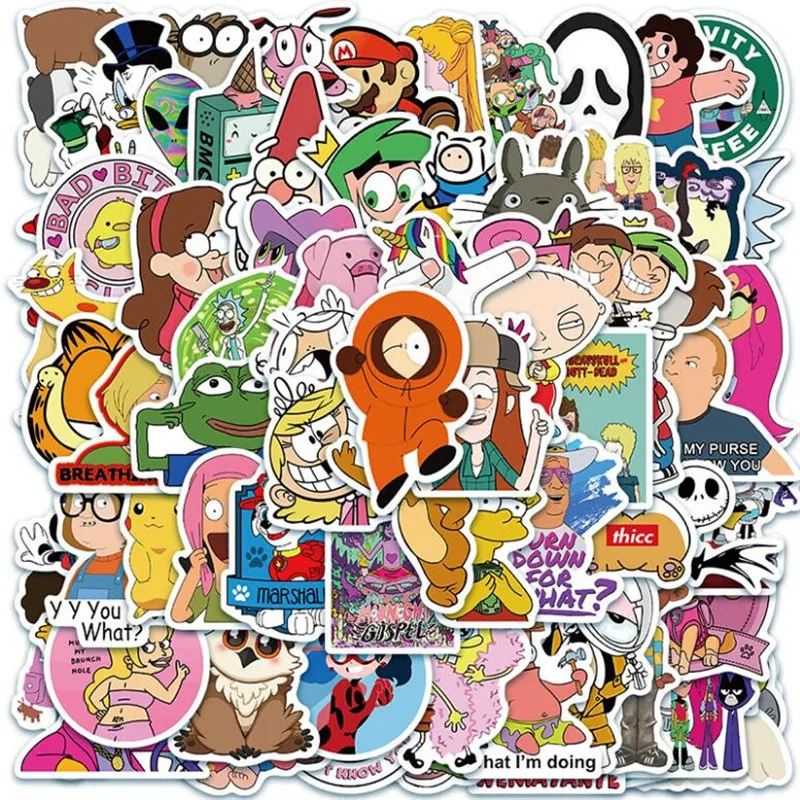 

10/30/50PCS Cartoon Graffiti Car Helmet Motorcycle Refrigerator Luggage Laptop Guitar Mobile Phone Sticker Decoration Wholesale