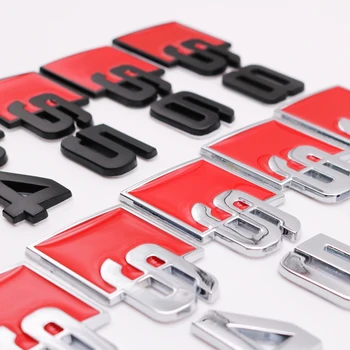 

3D Metal Stickers Car Body Trunk Logo Emblem For Audi A3 A4L A5 S3 S4 S6 S5 RS3 RS5 RS6 RS8 RS4 Decoration Accessories