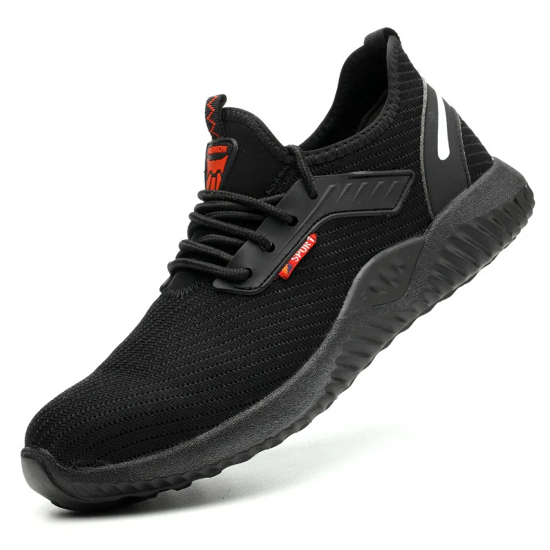 Light Comfortable Safety Shoes for Men Anti-Hit Work Safety Shoes Breathable Casual Men Shoes Solf Rubber Sole Protective Shoes