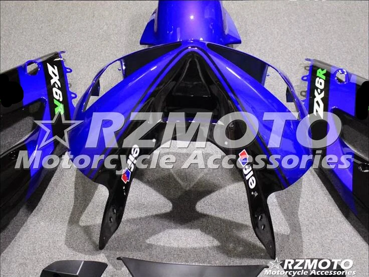Мотоциклетный обтекатель abs комплект для Kawasaki Ninja ZX6R 636 2003 2004 корпусные детали плесень синий черный Магазин № 0048
