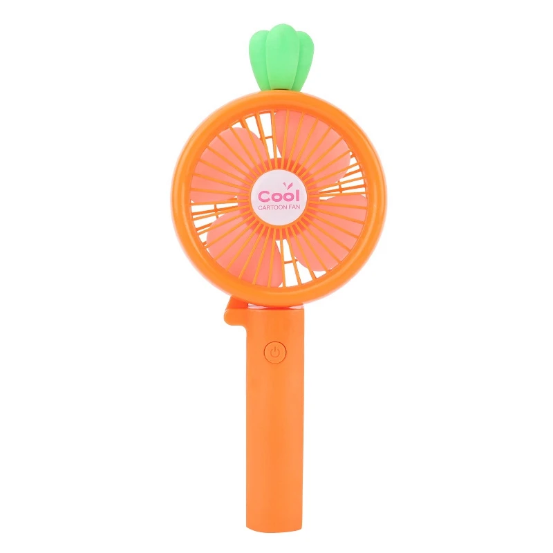 Charging Mini Cartoon Hand With Portable Usb Fan Folding Student Electric Fan Portable Dormitory Small Wind Small Office Fan - Цвет: Orange and Grenn