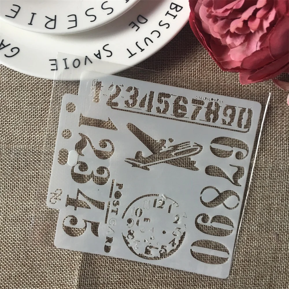 1 шт. 13 см 5 "самолет открытка DIY трафареты для наслоения настенная живопись