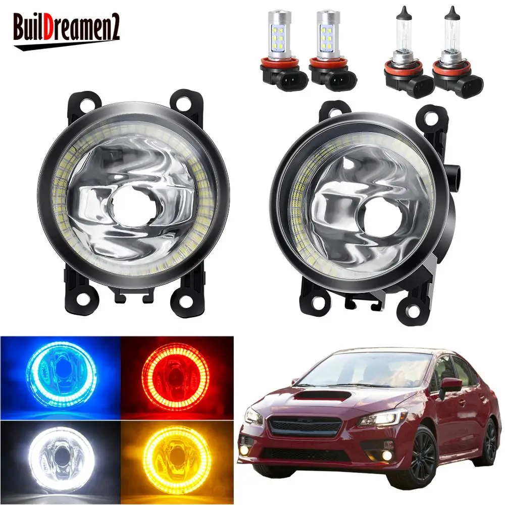 Angel Eye Fog Light Assembly For Subaru Wrx 2015 2016 Car Front Bumper Fog Light With Halo Ring