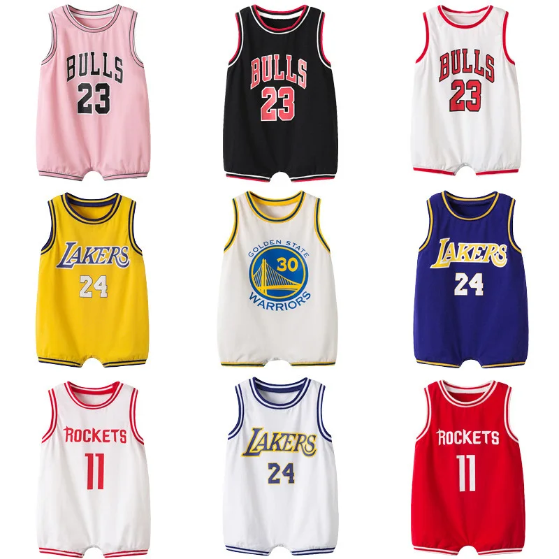 

2019 Tolo Rabbit Summer New Style 0-2-Year-Old Men And Women Baby Basketball Sports Crawling Clothes One-piece Romper Series H27