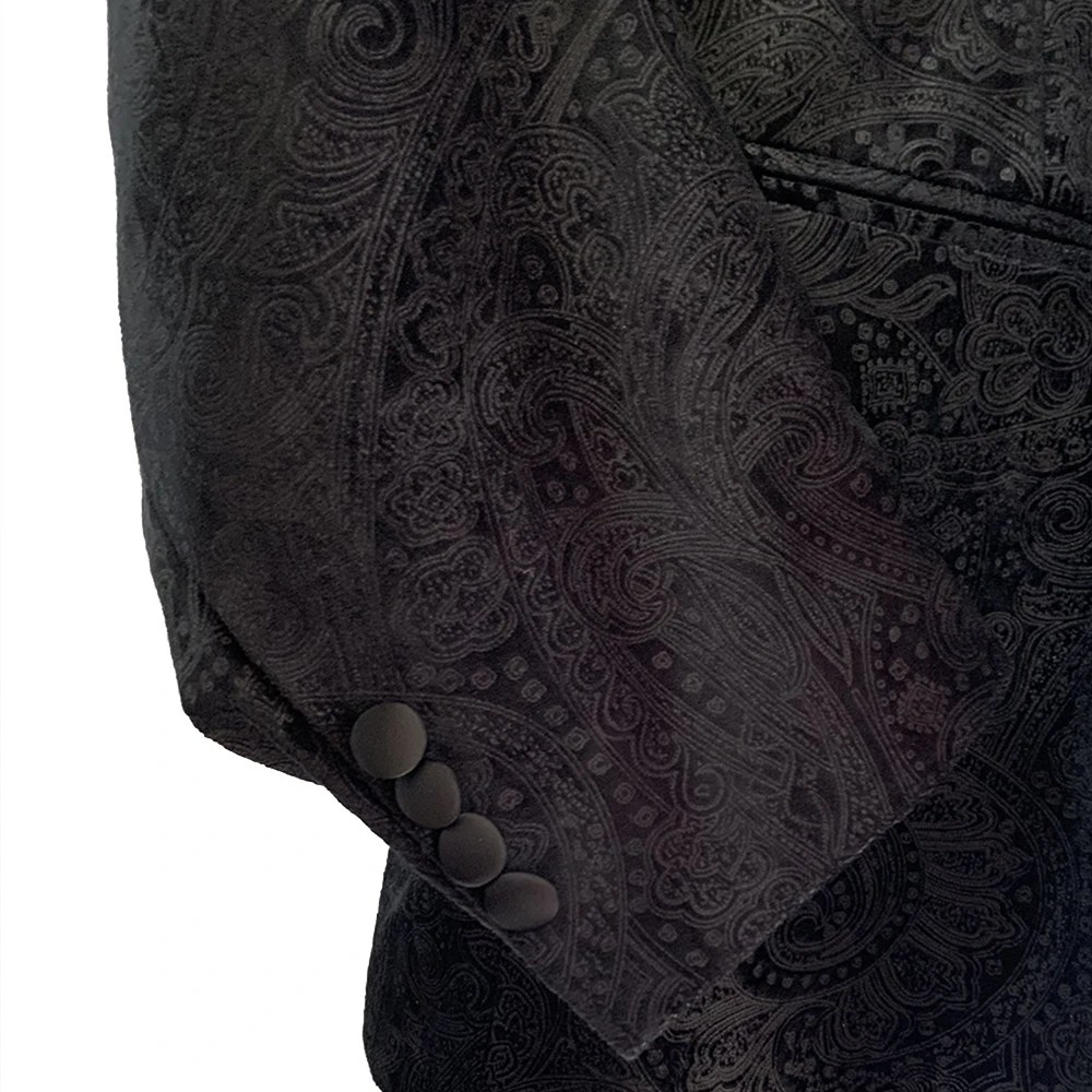 2026 Fashion Wedding Jakcets For Men Blazers Velvet Black Paisley Mens Velvet Blazers Tailor Made Slim Wedding Suit Jacket Men