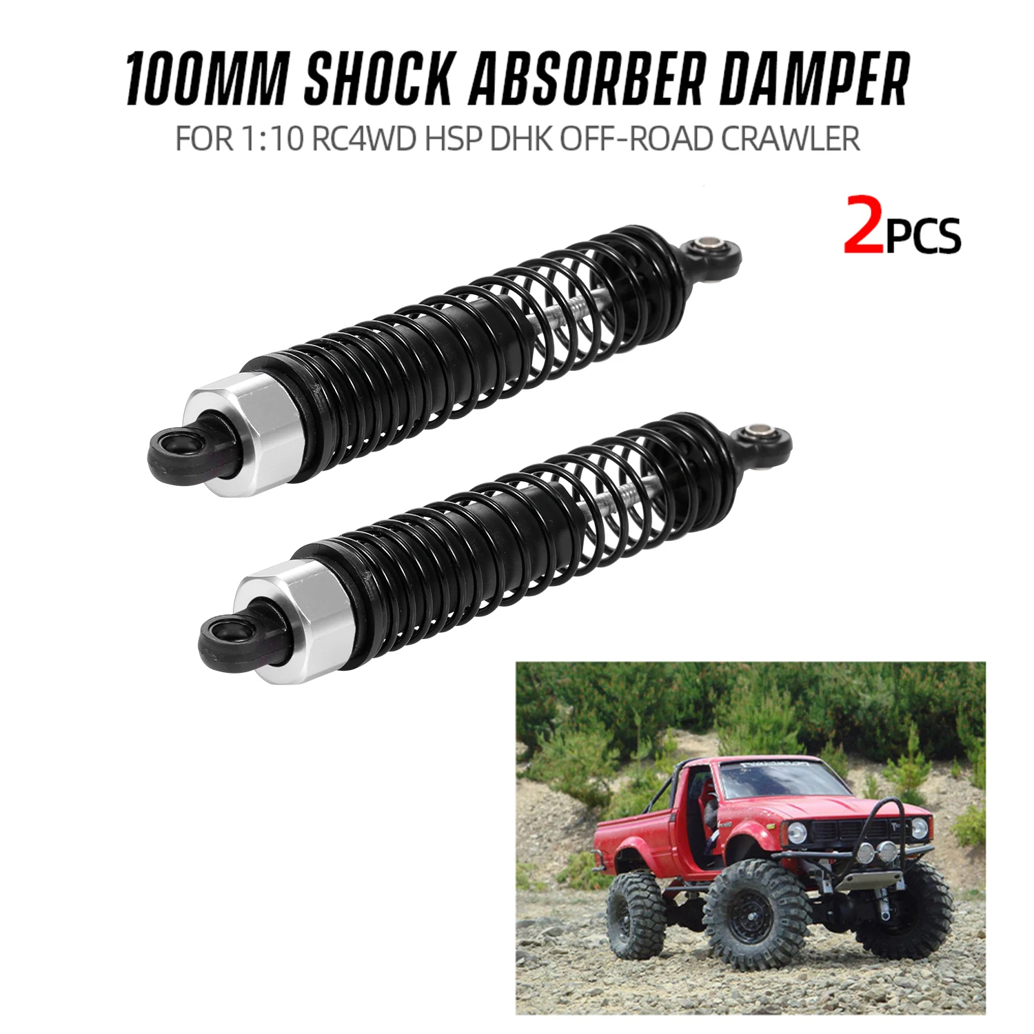 for 1:10 RC4WD HSP DHK RC Car Off-road Crawler 2pcs Shock Absorber Damper 100mm Parts | Игрушки и хобби