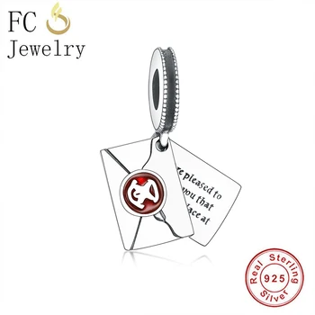 

FC Jewelry Fit Original Brand Charm Bracelet Real 925 Silver School Letter Envelope Dangle Bead For Making Women Berloque 2020