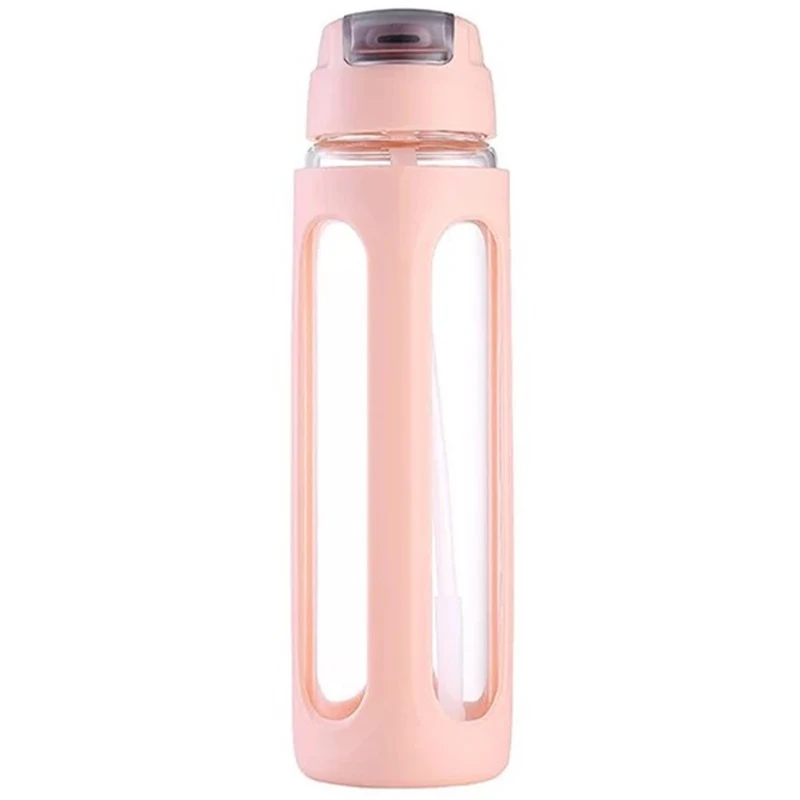 ABUI-Double Straw Plastic Cup Straw Cup Portable Leakproof Cup Outdoor Travel Sports Cup