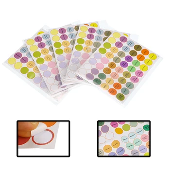 

192 Pcs/Sheet Pre-printed Essential Oil Bottles Cap Lid Labels Round Circle Stickers Colorful For Essential Oil Classification