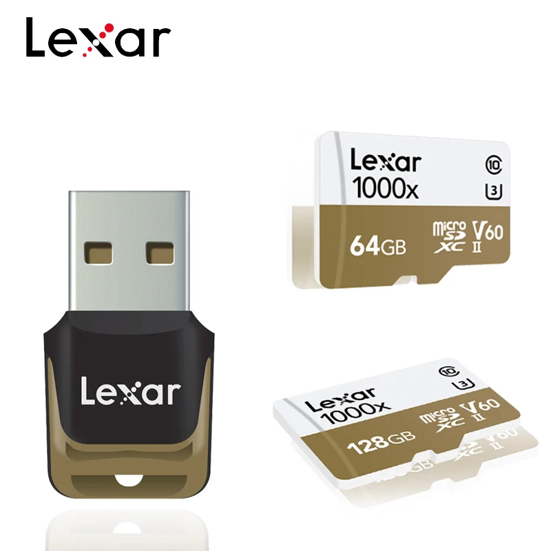 

Lexar 1000X 150MB/S Micro SD Card TF Flash Memory Card Reader UHS 128GB 32GB 64GB 256GB For Drone Hero Sport Camcorder For Phone