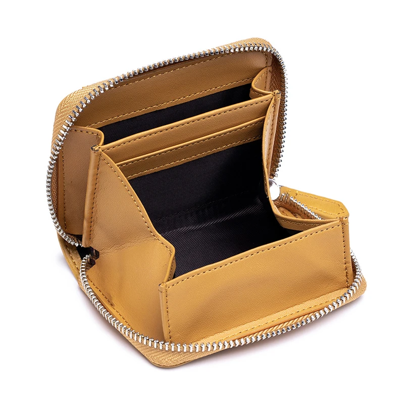Simple PU Leather Coin Purse Men Small Change Pocket Blocking Business Card Holder Women Elegant Mini Wallet Money Bag