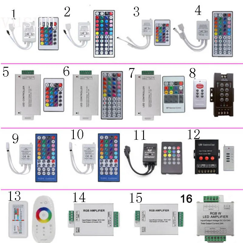 DC12V/24 RF IR LED Remote Controller Amplifiers Dimmer for RGB 3528