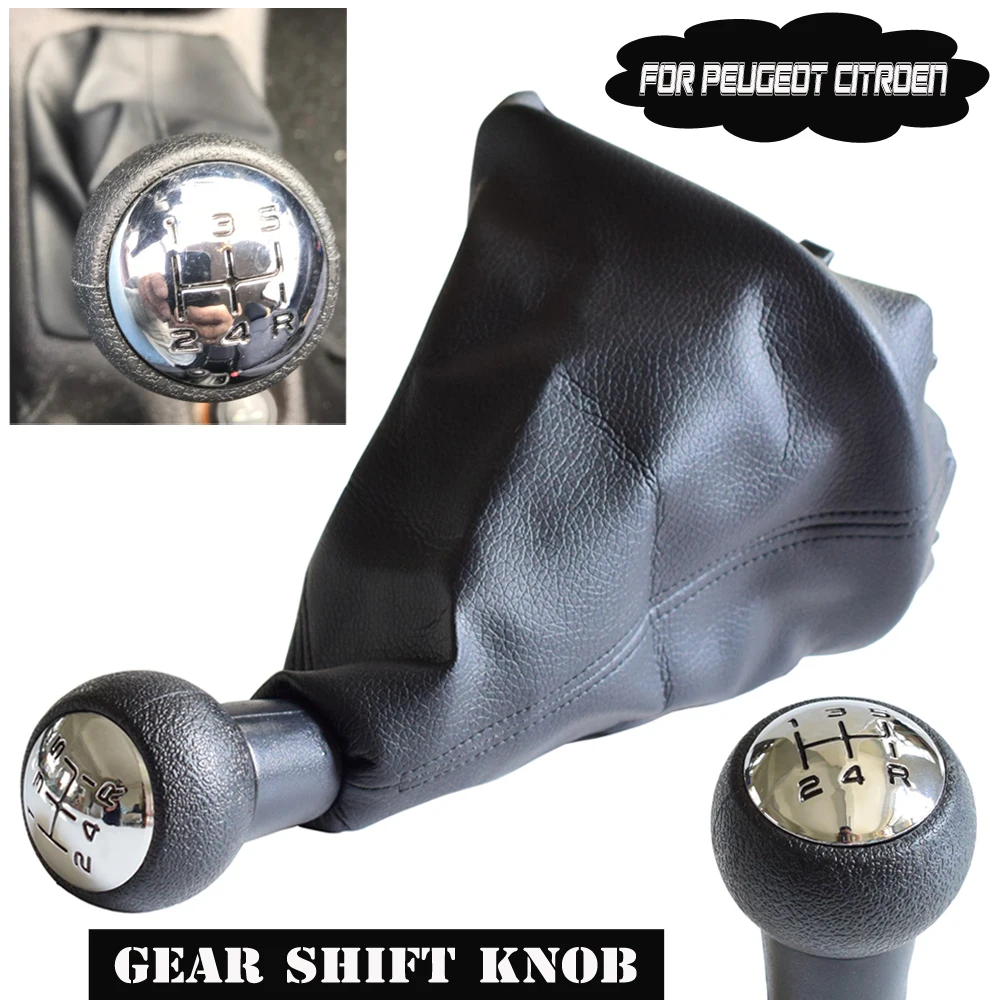 

Gear Shift Knob Stick Lever HeadBall With Dust-Proof Cover For Peugeot 206 306 307 308 3008 For Citroen C2 C4 Picass For 5 Speed