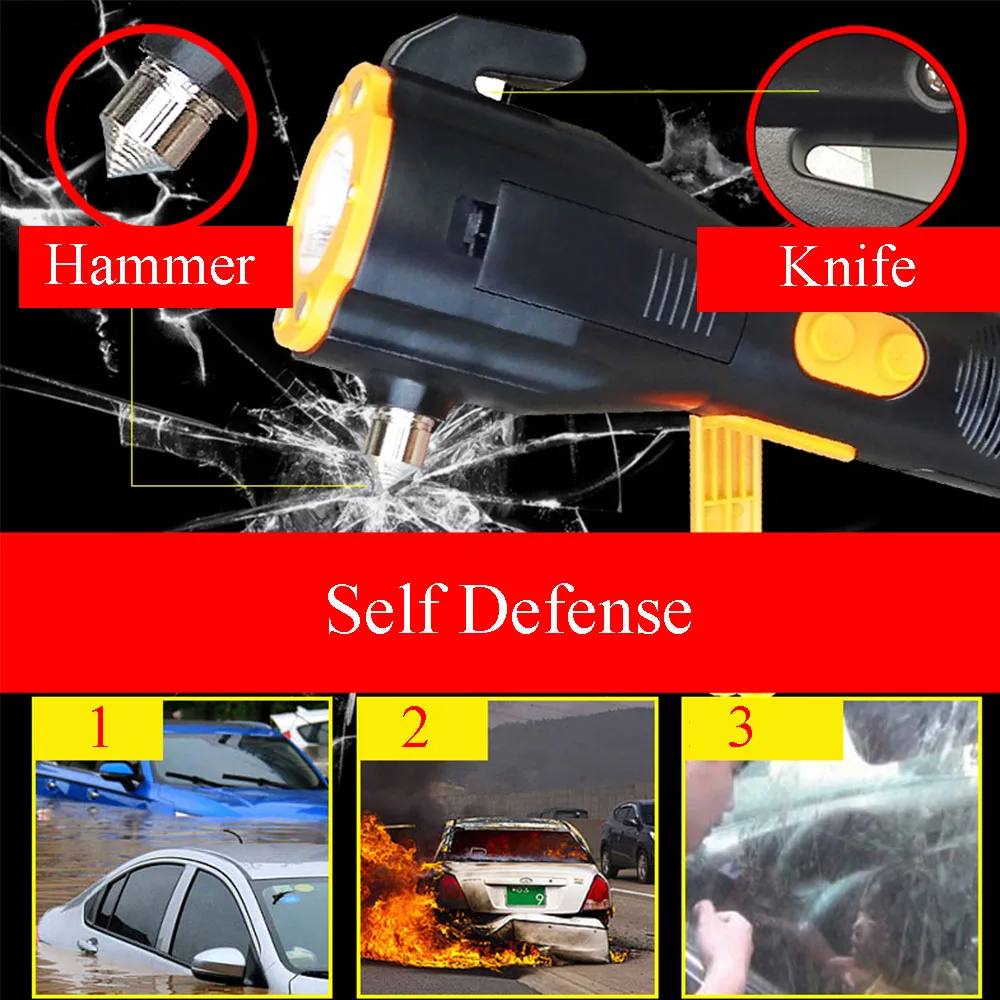 500M Tactical Hand Crank Flashlight 2