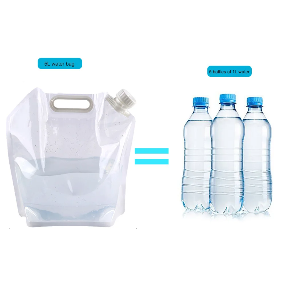 Lovely Travel Water Bag Portable Water Bag Plastic BBQ Camping Hiking Carrier Container Climbing Picnic Folding Water Bag