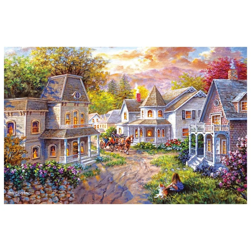 

1000 Piece Jigsaw Puzzles for Adults Kids, Jigsaw Intellectual Educational Game Difficult and Challenge/House the Forest