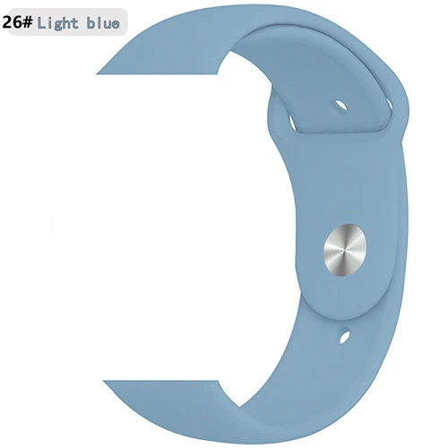 Ремешок для apple watch pulseira apple watch 4 5 3 band 44 мм/40 мм iwatch band 5 4 42 мм 38 мм correa браслет аксессуары для часов - Цвет ремешка: Light blue 26