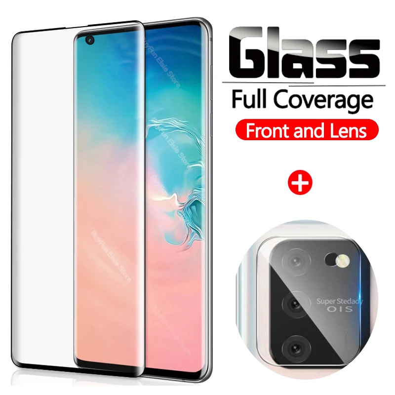 

2 in 1 Tempered Glass For Samsung Galaxy S10 Lite S10Lite Screen Protector Samsun S 10 Light G770DF 6.7'' Protective Glass Film
