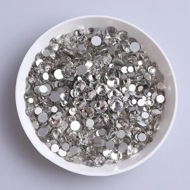 Mix Size Black Diamond Flat Back Rhinestones for Face Self-adhesive Crystal Beads Loose Precious Stones Diamond Painting Jewelry Crystal