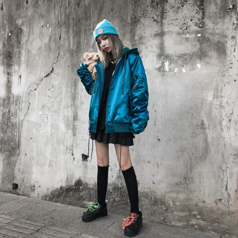 Бренд Tide High Street Dark Pilot мужская куртка хип-хоп Толстая блестящая панк Повседневная парная куртка