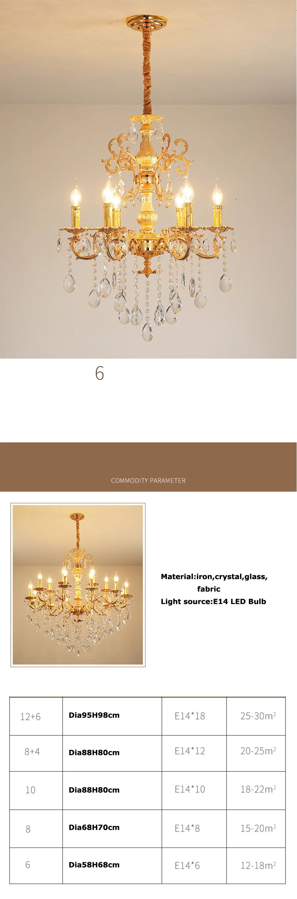 Светодиодный e14 классический Железный стеклянный кристалл золотой светодиодный подвесной светильник лампа люстра светильник ing светодиодный светильник для фойе спальни